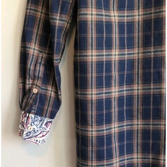 Artisan De Luxe Size Small Plaid Flannel Top Womens Button Up Shirt Paisley LS S - Picture 4 of 5